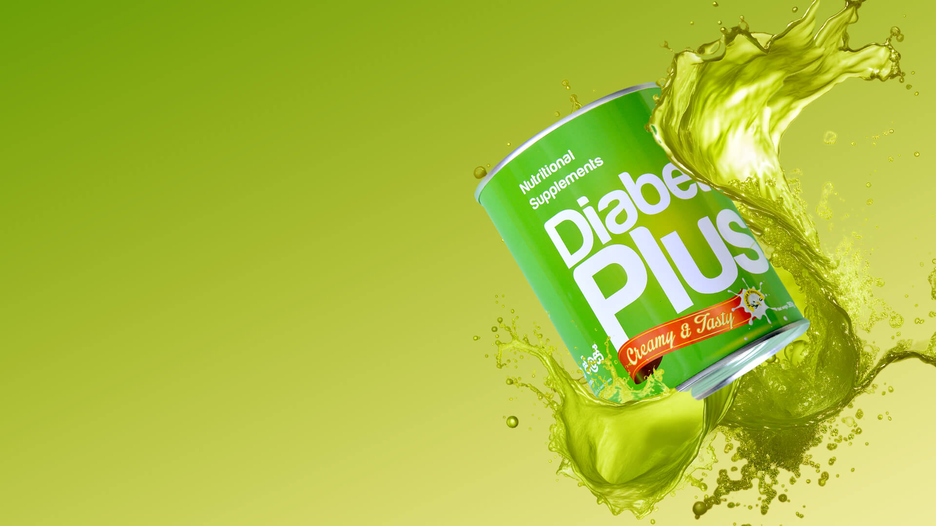 a green metal can of liquid splashing - manufactured by Cantec